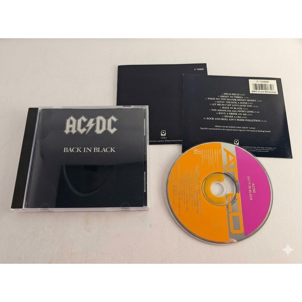 AC/DC Back In Black CD ATCO 92418-2 BMG Club D 105828 Remastered USA Hard Rock